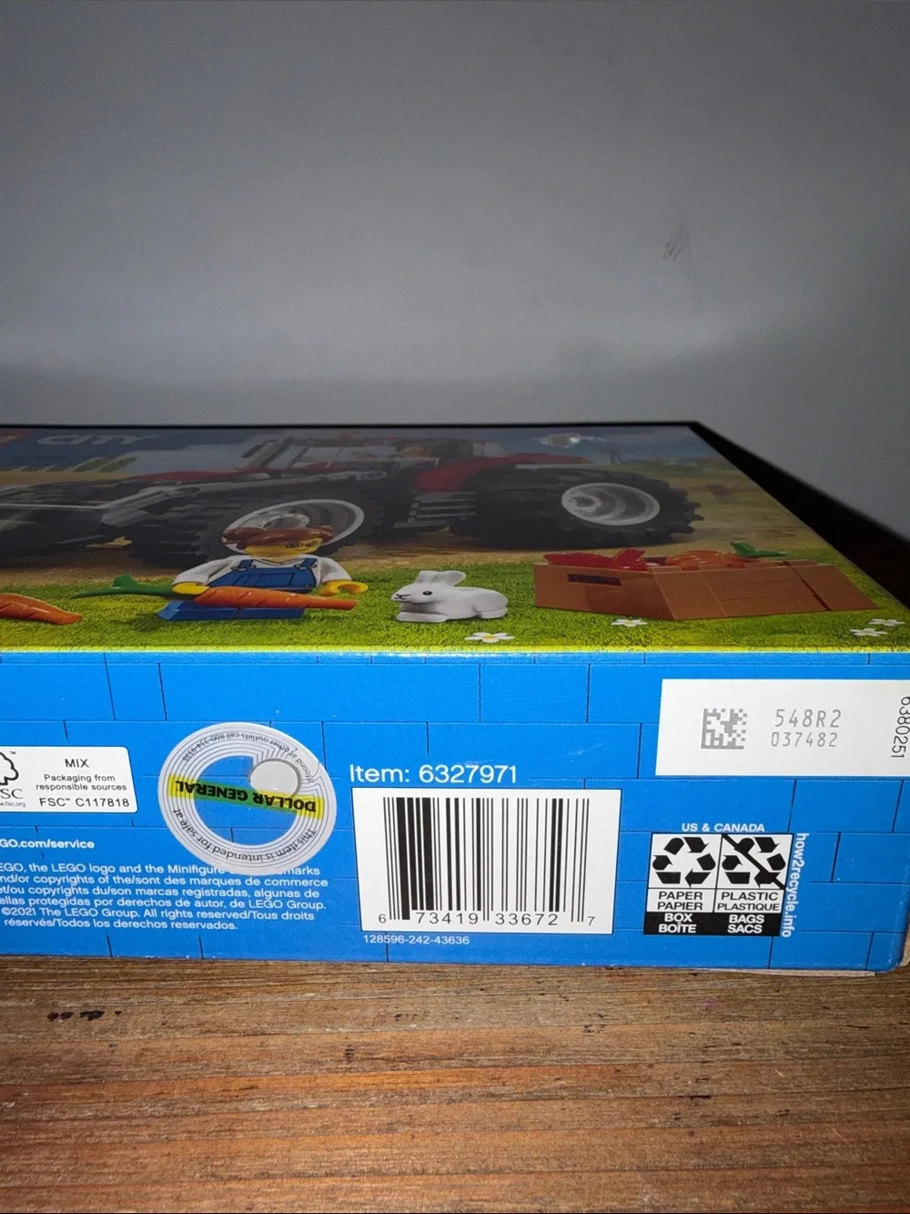 NIB Lego City Red Tractor Playset with Black Tires and Yellow Light 148 pcs